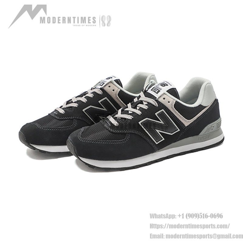 New Balance 574 ML574EVB Black Grey Running Shoes with ENCAP Cushioning