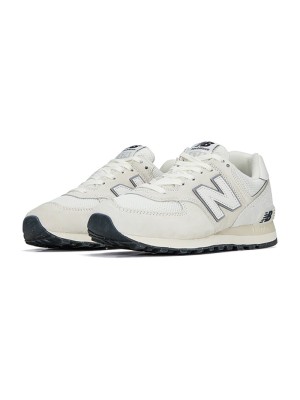 New Balance 574 U574LS2 ベージュ ホワイト クラシック レトロ ランニングシューズ | タイムレスなエレガンスと日常の快適さ