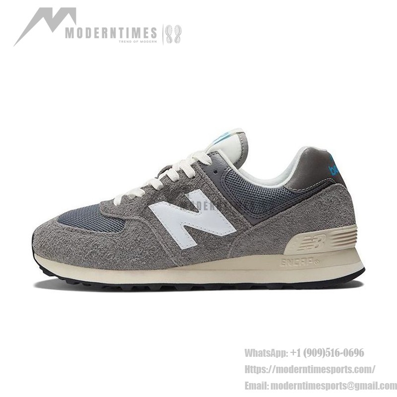 New Balance 574 U574WR2 Grey Retro Running Shoes in premium suede and mesh