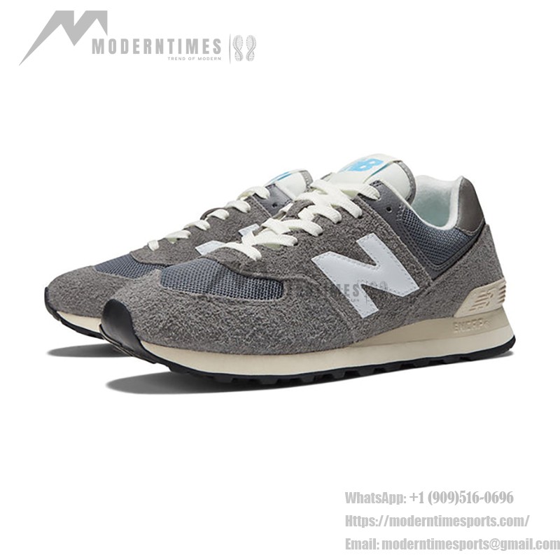 New Balance 574 U574WR2 Grey Retro Running Shoes in premium suede and mesh