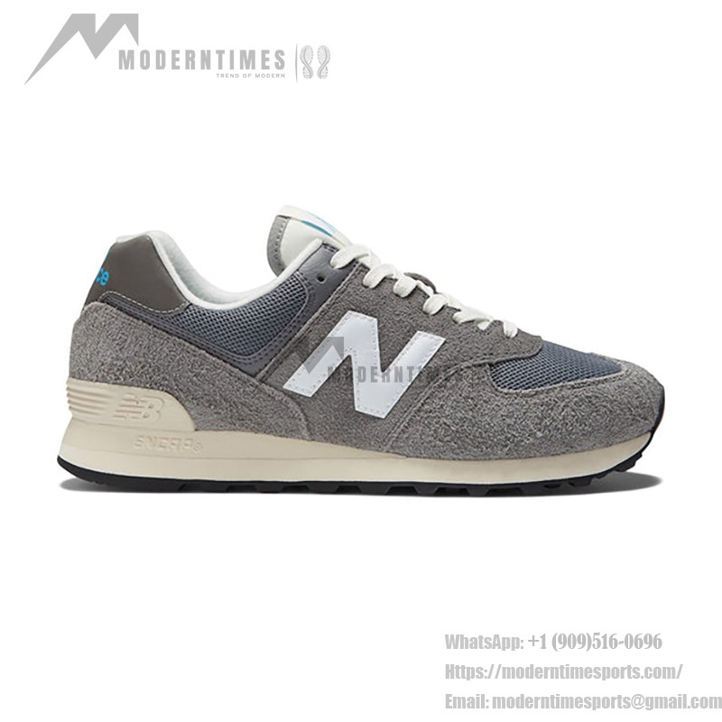 New Balance 574 U574WR2 Grey Retro Running Shoes in premium suede and mesh