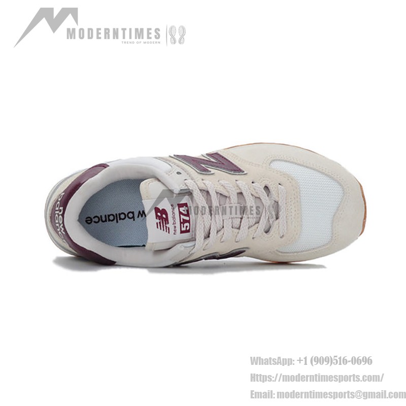 New Balance 574v2 Moonbeam Burgundy Retro Running Shoes - Classic and Comfortable