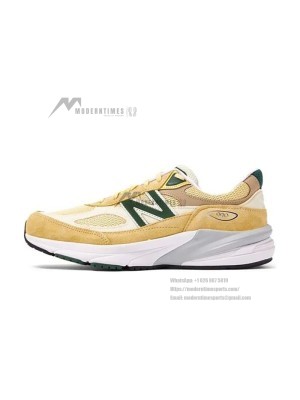 New Balance 990V6 Made in USA Yellow Green U990TE6 – Premium Suede & Mesh Sneakers for Comfort and Style