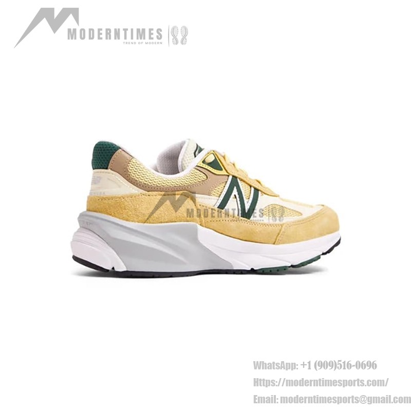 New Balance 990V6 Made in USA Yellow Green M990TE6 스니커즈 – 프리미엄 스웨이드 메쉬 구조