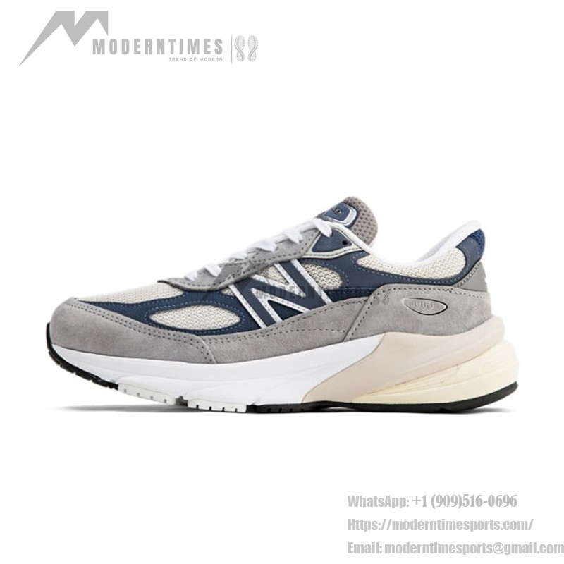 New Balance 990v6 Made in USA Grey Navy U990TC6 – Premium Suede and Mesh Sneakers in Grey and Navy