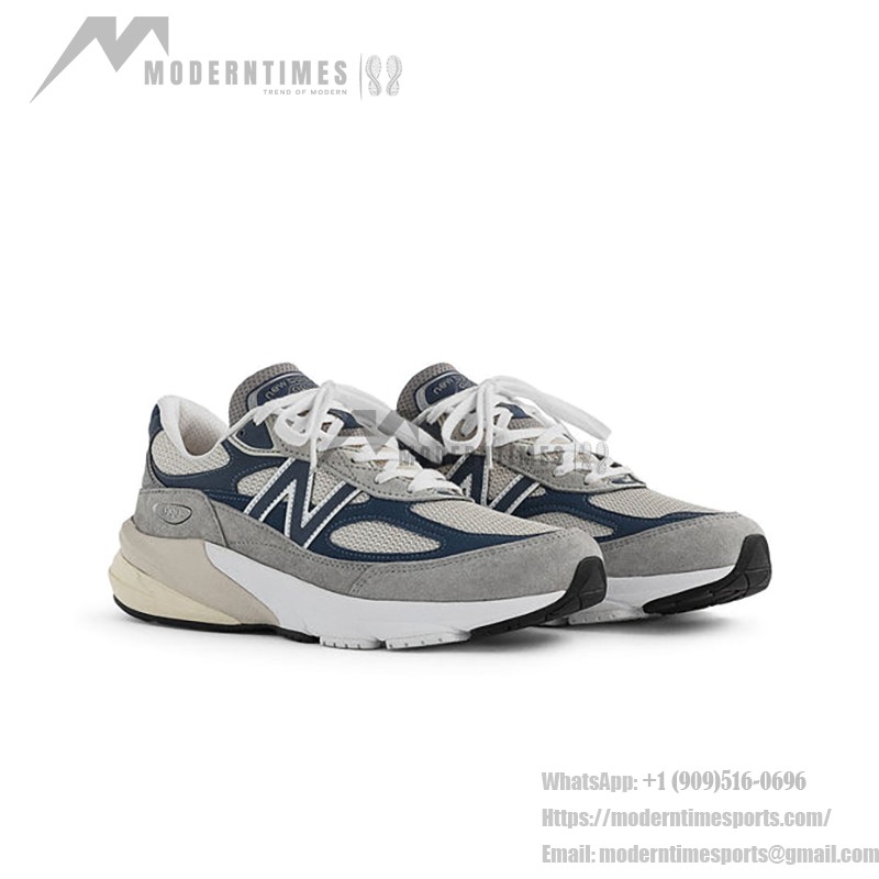 New Balance 990v6 Made in USA Grey Navy U990TC6 – Premium Suede and Mesh Sneakers in Grey and Navy