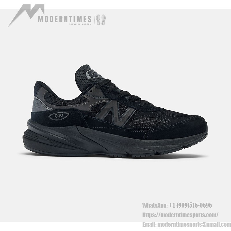 New Balance 990v6 Made in USA Triple Black U990BB6 – Premium Suede and Mesh Sneakers in Triple Black