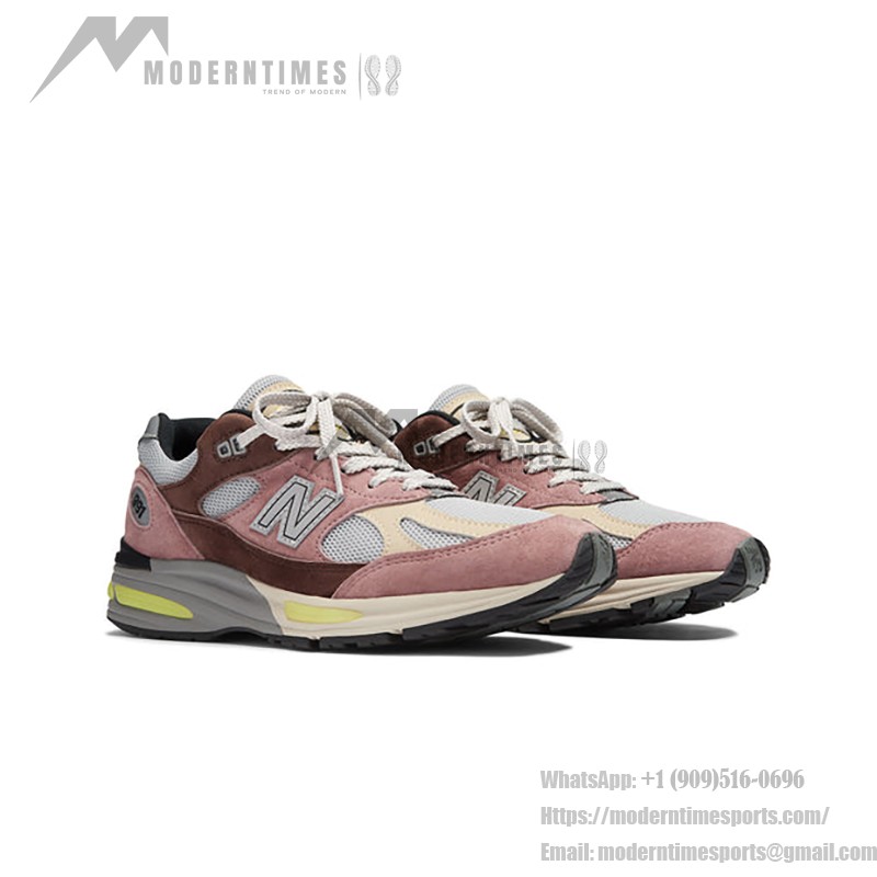 New Balance 991v2 Made in UK Rosewood U991MG2 – Premium Suede & Mesh Sneakers for Retro Style and Comfort