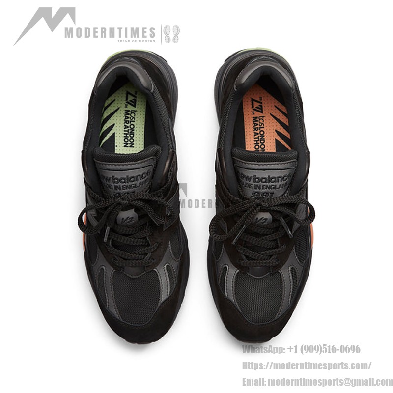 New Balance 991v2 Made in UK London Marathon U991LD2 – Premium Black Suede & Mesh Sneakers for Comfort