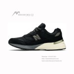 New Balance M992BL Black Sneakers Front View – Unisex NB992 Running Shoes