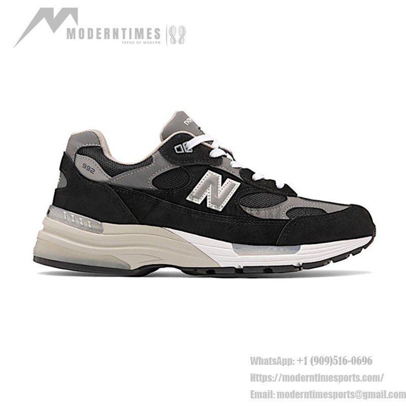 New Balance 992 Made in USA M992EB – Premium Black Suede & Mesh Sneakers for Comfort