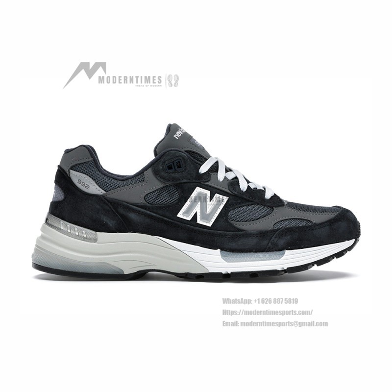 New Balance M992GG Navy Blue and Dark Grey Sneakers Front View