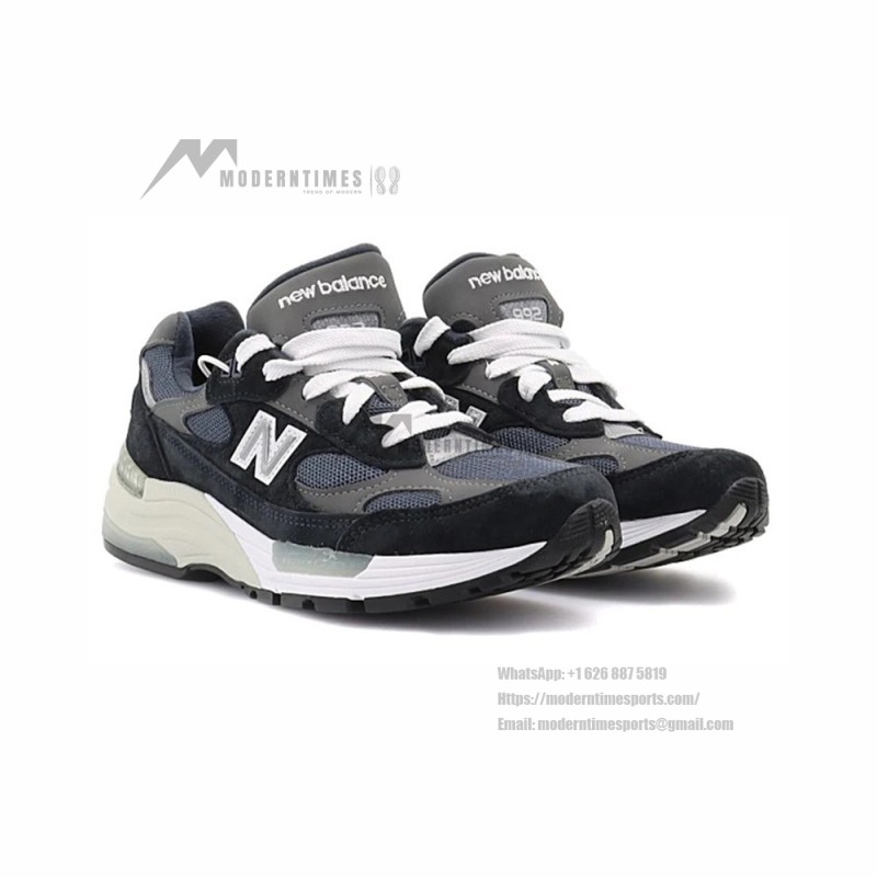 New Balance M992GG Navy Blue and Dark Grey Sneakers Front View