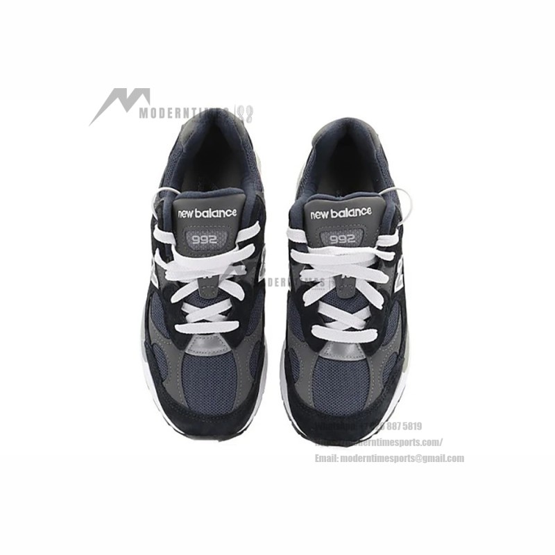 New Balance M992GG Navy Blue and Dark Grey Sneakers Front View