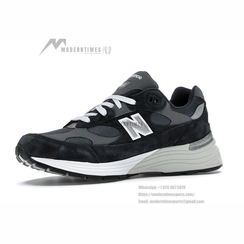 New Balance M992GG Navy Blue and Dark Grey Sneakers Front View