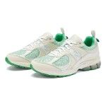 New Balance GANNI x 2002R Turtledove M2002RGC Sneaker – Suede and Mesh Design with Green Accents