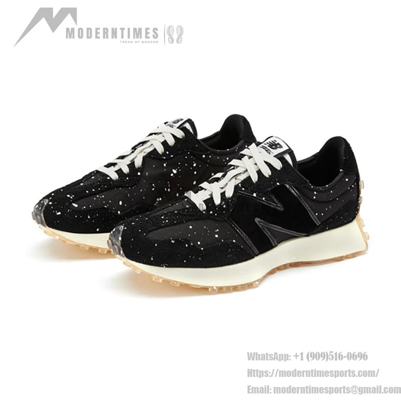 New Balance 327 Joshua Vides x 327 Black Splatter MS327JSV Retro Sneakers for Men and Women