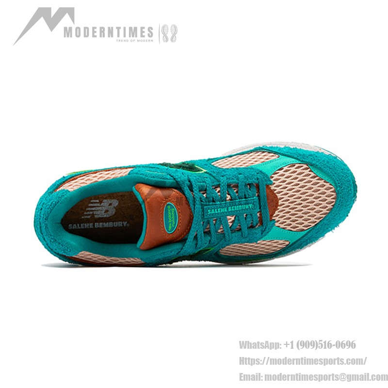 New Balance Salehe Bembury x 2002R 'Water Be The Guide' ML2002RJ Sneaker – Teal and Green Suede Mesh Design