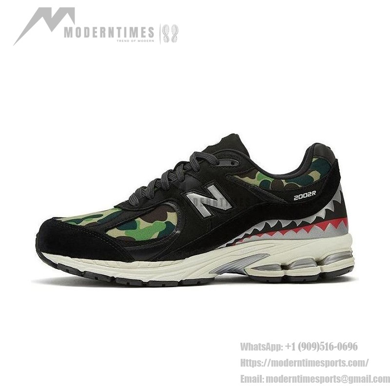 New Balance x A Bathing Ape 2002R 'Apes Together Strong' Black Camo M2002RBF Sneaker – Camo Suede and Mesh Design