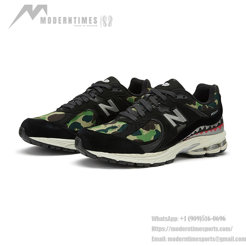 New Balance x A Bathing Ape 2002R 'Apes Together Strong' Black Camo M2002RBF Sneaker – Camo Suede and Mesh Design