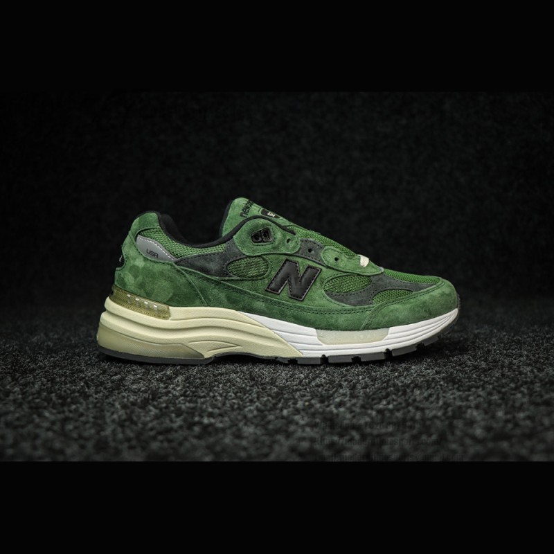 New Balance M992JJ x JJJJound Mossy Green Sneakers Front View – NB992 Collaboration
