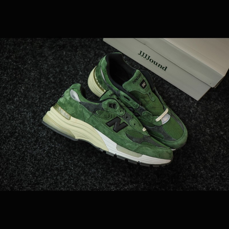New Balance M992JJ x JJJJound Mossy Green Sneakers Front View – NB992 Collaboration