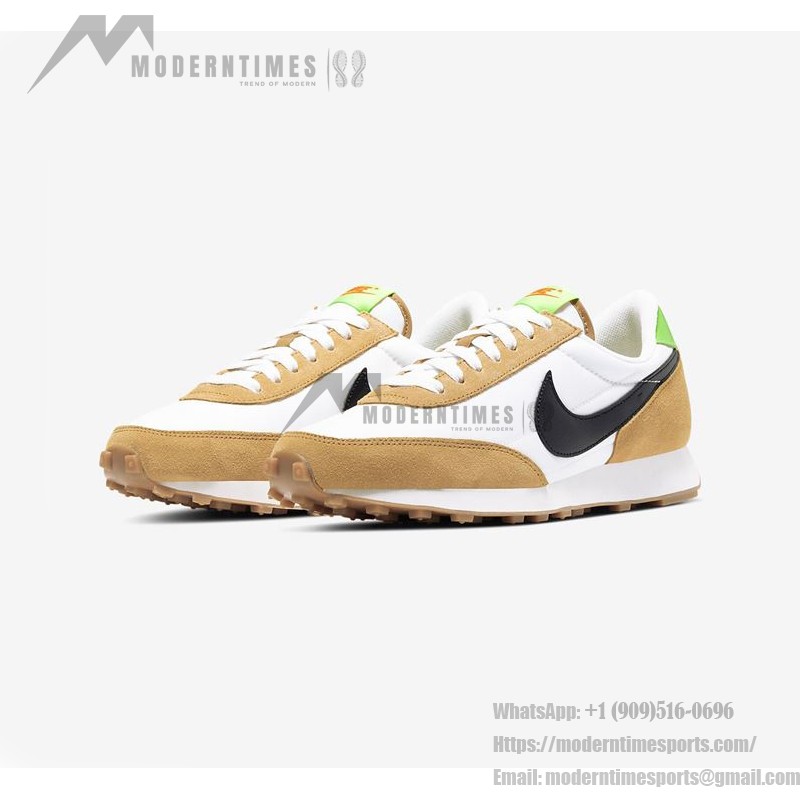 Nike Daybreak CK2351 sneakers in white, black, mustard, and green