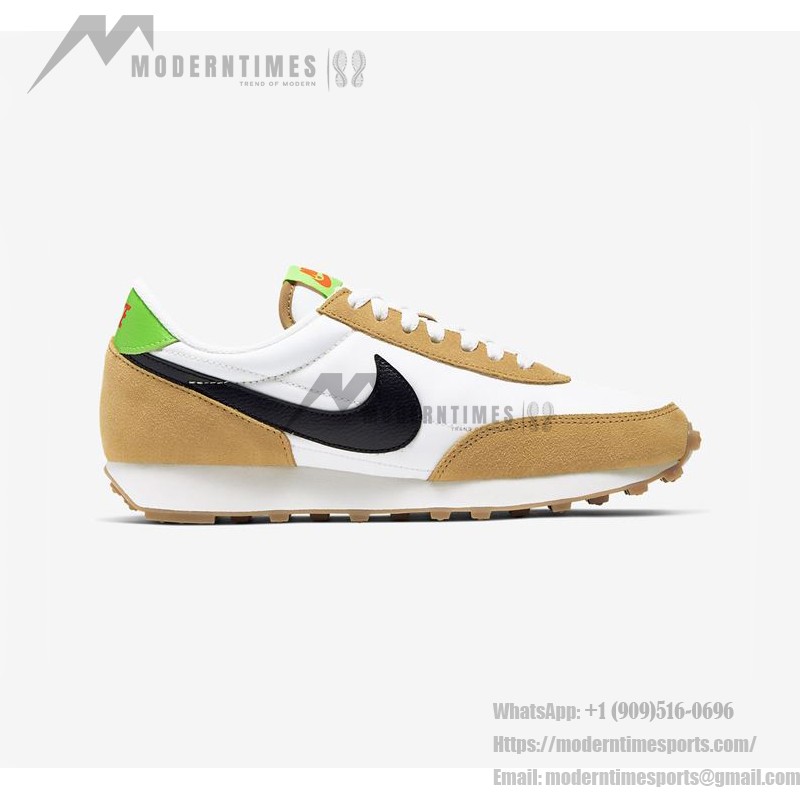 Nike Daybreak CK2351 sneakers in white, black, mustard, and green