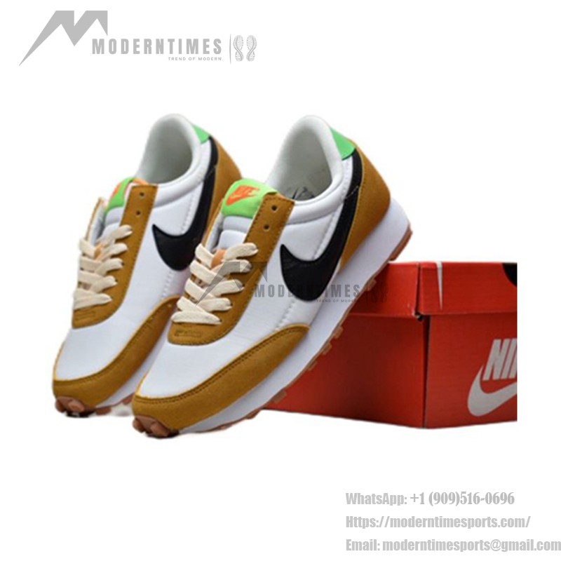 Nike Daybreak CK2351 sneakers in white, black, mustard, and green