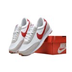 Nike Daybreak CK2351 red and white sneakers with grey suede accents