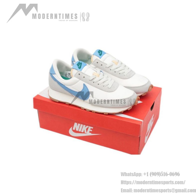 Nike Daybreak CK2351 white sneakers with blue Swoosh