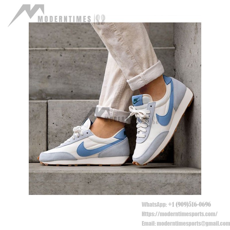 Nike Daybreak CK2351 white sneakers with blue Swoosh