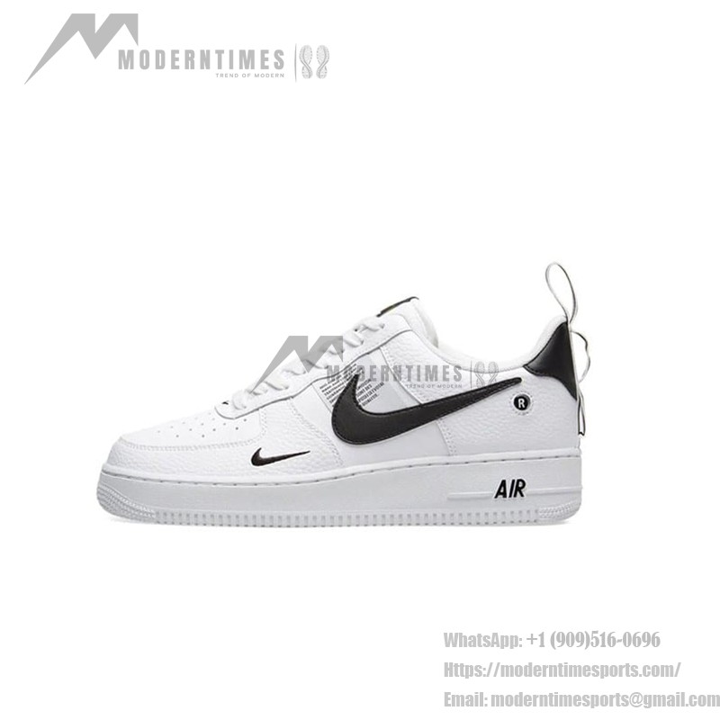 Nike Air Force 1 LV8 Utility AJ7747-100 - 블랙 스우시가 특징인 화이트 스니커즈