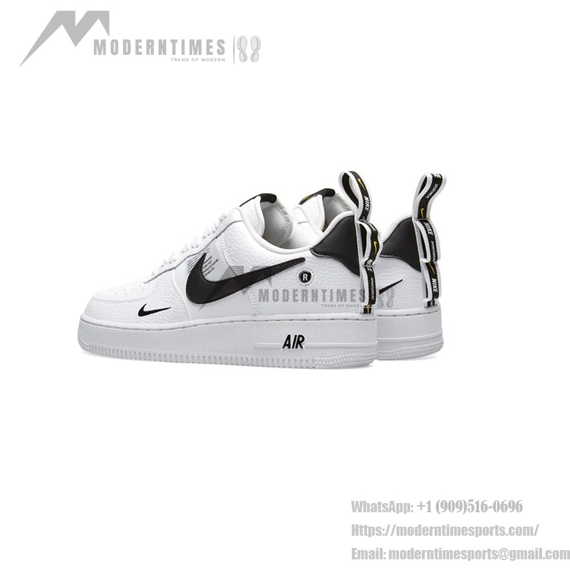 Nike Air Force 1 LV8 Utility AJ7747-100 - 블랙 스우시가 특징인 화이트 스니커즈