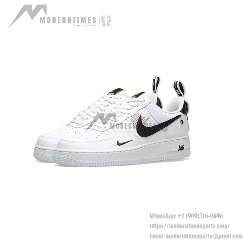 Nike Air Force 1 LV8 Utility AJ7747-100 - 블랙 스우시가 특징인 화이트 스니커즈