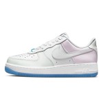 Nike Air Force 1 '07 LX UV Reactive - White Sneakers with UV Panels and Blue Sole