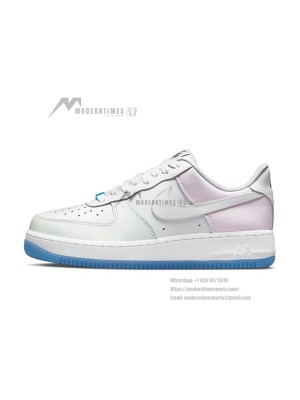 Nike Air Force 1 '07 LX UV Reactive DA8301-100 - Stylish White Sneakers with UV Color-Changing Panels & Blue Sole