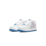 Nike Air Force 1 '07 LX UV Reactive - White Sneakers with UV Panels and Blue Sole