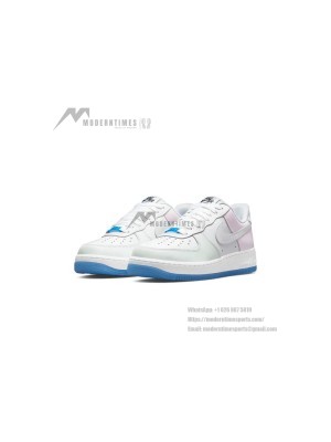Nike Air Force 1 '07 LX UV Reactive DA8301-100 - Stylish White Sneakers with UV Color-Changing Panels & Blue Sole
