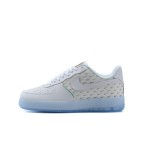 Nike Air Force 1 '07 PRM CK7804-100 - White Sneakers with Reflective Swoosh and Icy Sole