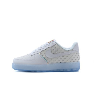 Nike Air Force 1 '07 PRM CK7804-100 - Modern White Sneakers with Reflective Swoosh Pattern and Icy Sole