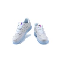 Nike Air Force 1 '07 PRM CK7804-100 - Modern White Sneakers with Reflective Swoosh Pattern and Icy Sole