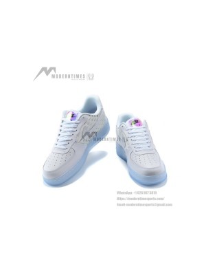 Nike Air Force 1 '07 PRM CK7804-100 - Modern White Sneakers with Reflective Swoosh Pattern and Icy Sole