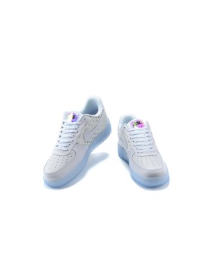 Nike Air Force 1 '07 PRM CK7804-100 - Modern White Sneakers with Reflective Swoosh Pattern and Icy Sole