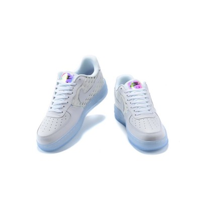 Nike Air Force 1 '07 PRM CK7804-100 - Modern White Sneakers with Reflective Swoosh Pattern and Icy Sole