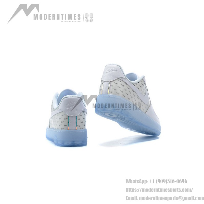 Nike Air Force 1 '07 PRM CK7804-100 - White Sneakers with Reflective Swoosh and Icy Sole