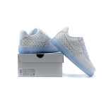 Nike Air Force 1 '07 PRM CK7804-100 - White Sneakers with Reflective Swoosh and Icy Sole