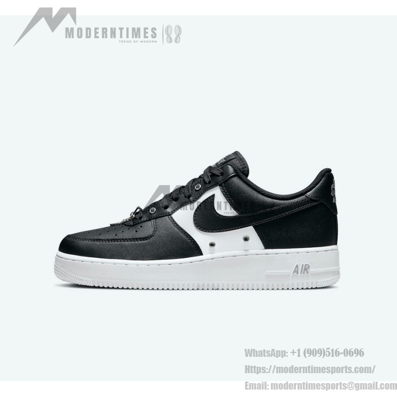 Nike Air Force 1 '07 PRM DA8571-001 - Black & White Leather Sneakers with Classic Design