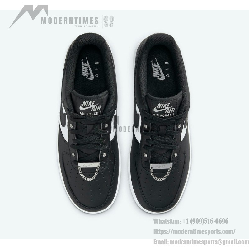 Nike Air Force 1 '07 PRM DA8571-001 - Black & White Leather Sneakers with Classic Design