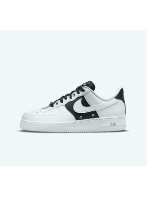 Nike Air Force 1 '07 PRM DA8571-100 - Klassische Weiß-Schwarze Ledersneaker mit zeitloser Eleganz